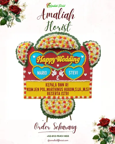 Karangan Papan Bunga Pernikahan di Arjuna